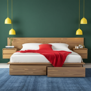 RUDO Pine Bed With Drawers and Side Tables - Crafted from Premium SA Pine