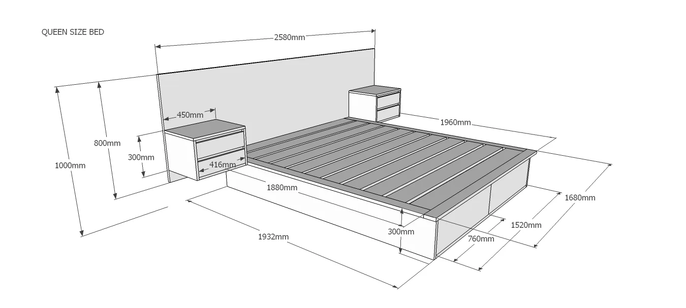 RUDO Bed With Drawers and Side Tables - Crafted from Premium SA Pine - Image 12