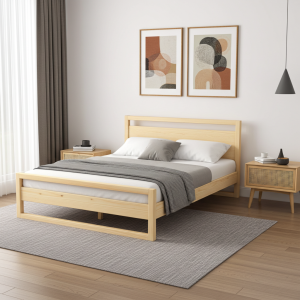 Kama Bed with Headboard - Crafted from Premium SA Pine