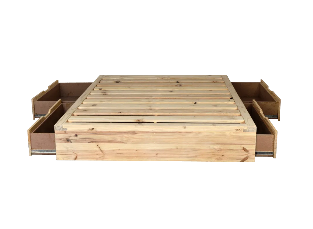 Khan Bed with Headboard and Four Storage Drawers - Crafted from Premium SA Pine - Image 11