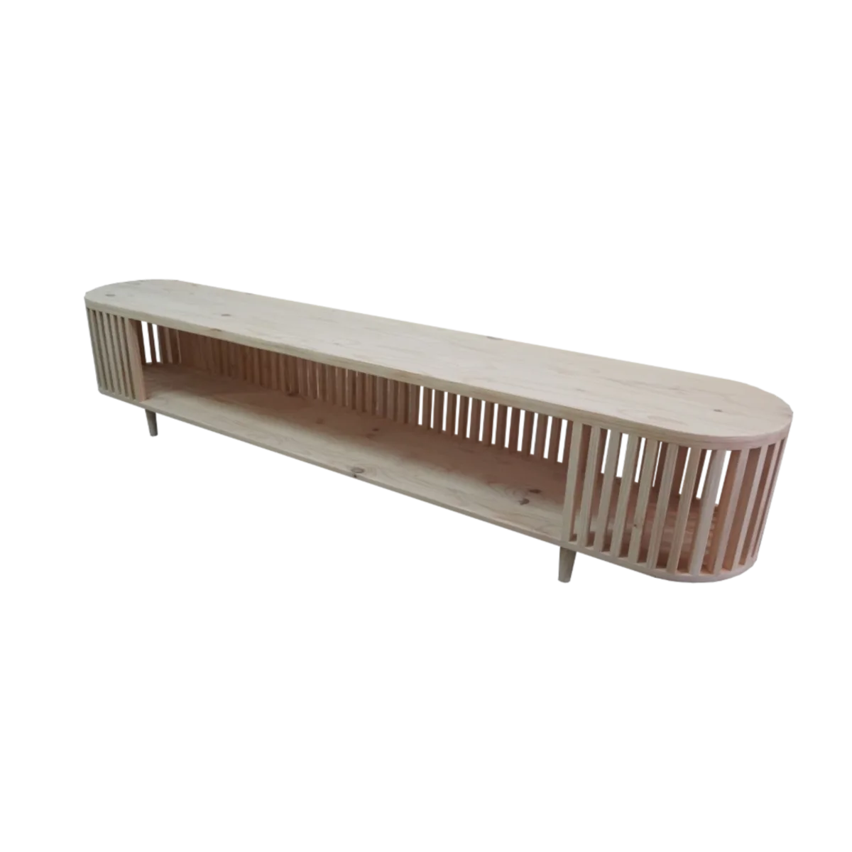Slated TV stand