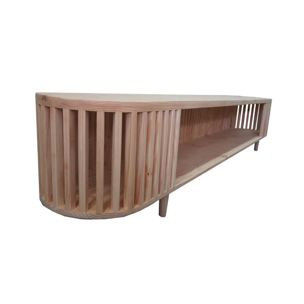 Slated TV stand