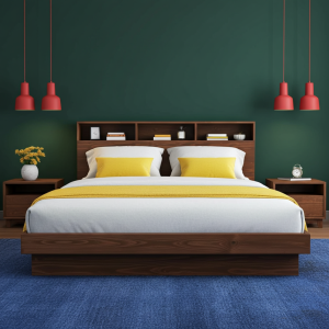 Sam Bed with Headboard Storage and Four Storage Drawers - Crafted from Premium SA Pine