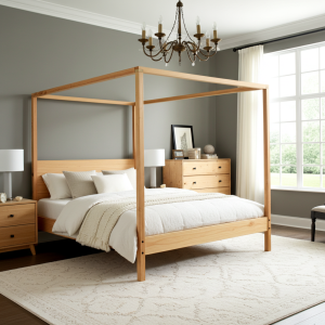 Four Poster Bed With Headboard - Crafted from Premium SA Pine