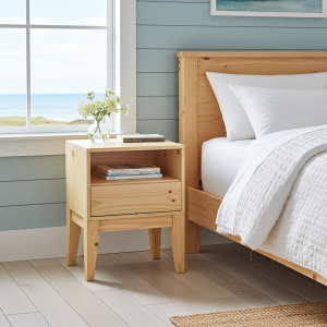 Kama Pine Bedside Table With a Drawer - Crafted from Premium SA Pine