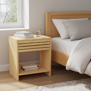 Mbizi Pine Bedside Table With a Push to Open Drawer - Crafted from Premium SA Pine