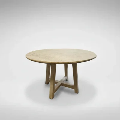 Khumbo Solid Wood Round Dining Table - Cross Grain Furniture