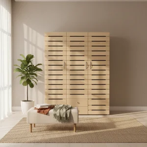 The Home Wardrobe With 3 Slatted Doors — lifestyle scene