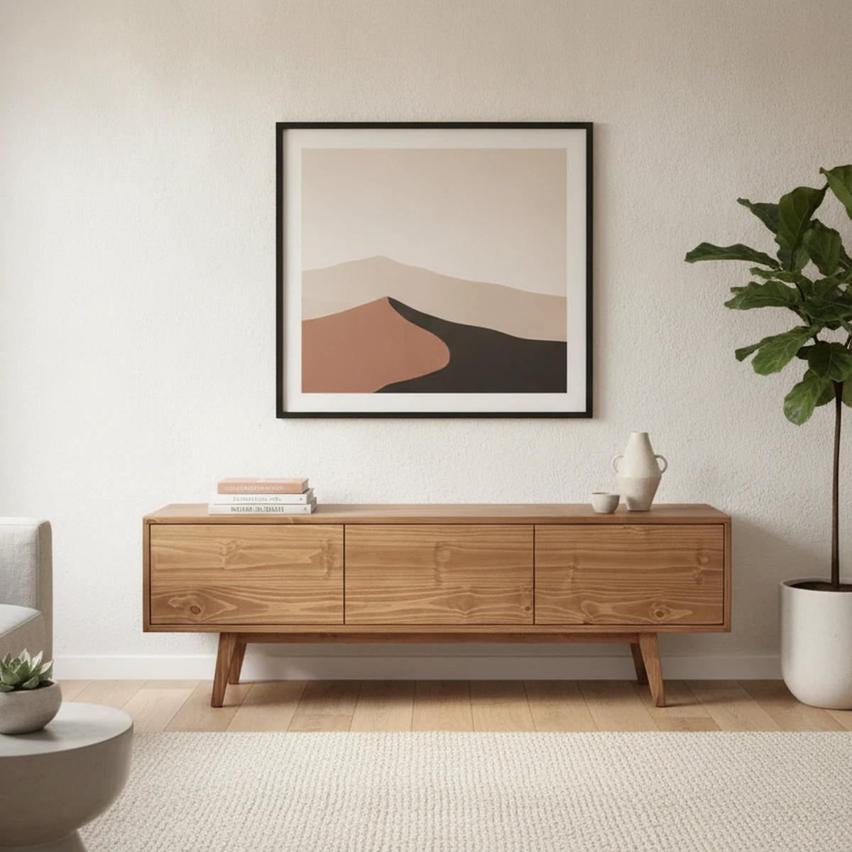 Jura Solid Wood TV Unit | 3 Push-to-Open Drawers