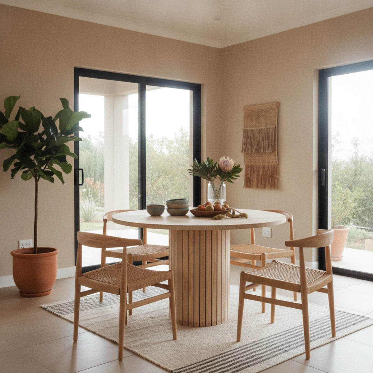Mbizi Round Slatted Dining Table